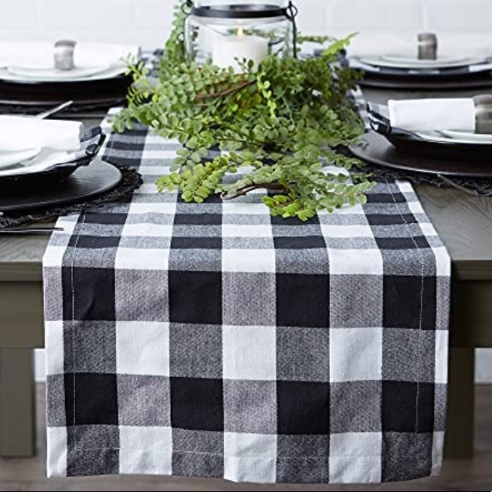 Cotton Buffalo Check Farmhouse Table Runner - Picture 2 of 6